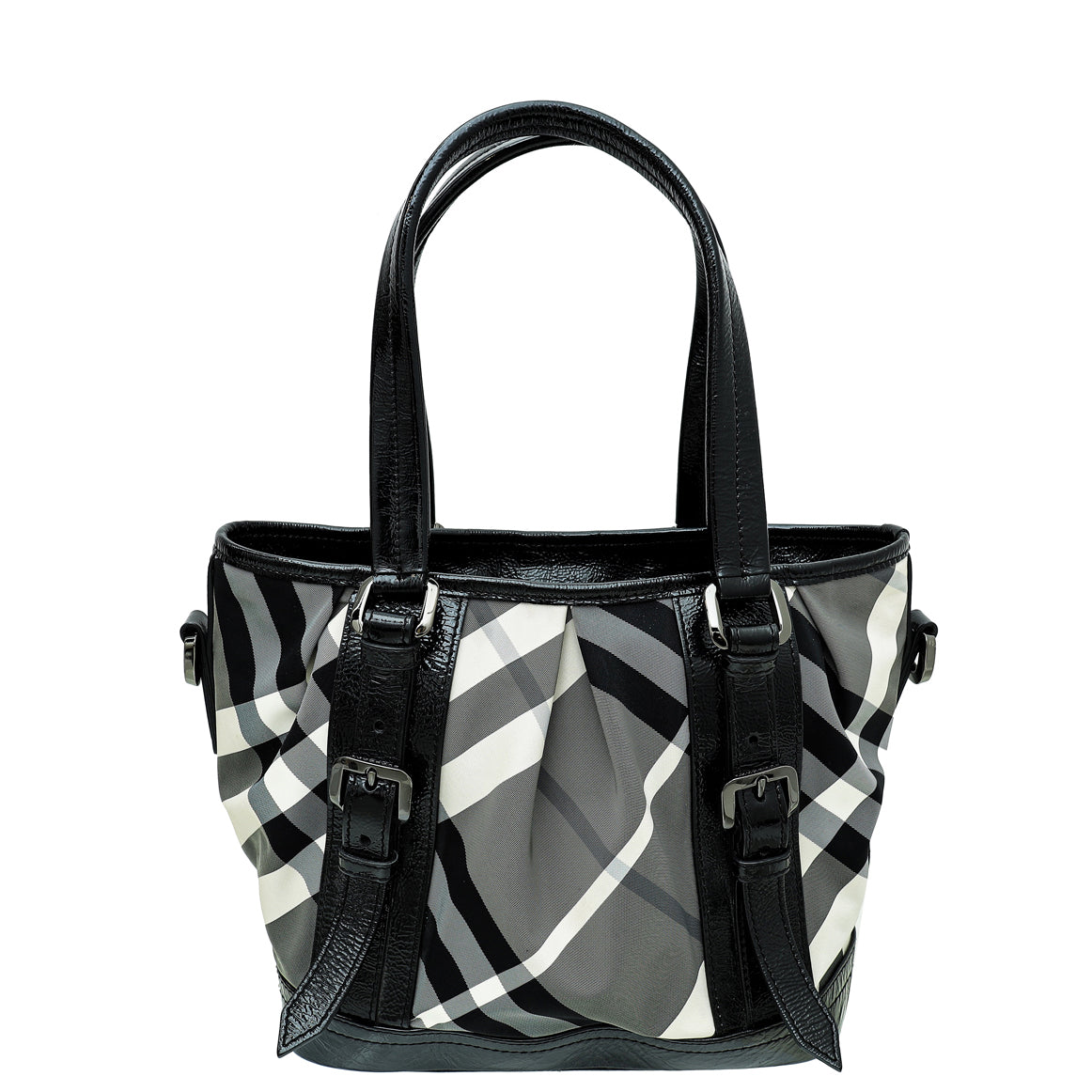 Burberry Bicolor Beat Check Lowry Tote Bag-Burberry-THE CLOSET
