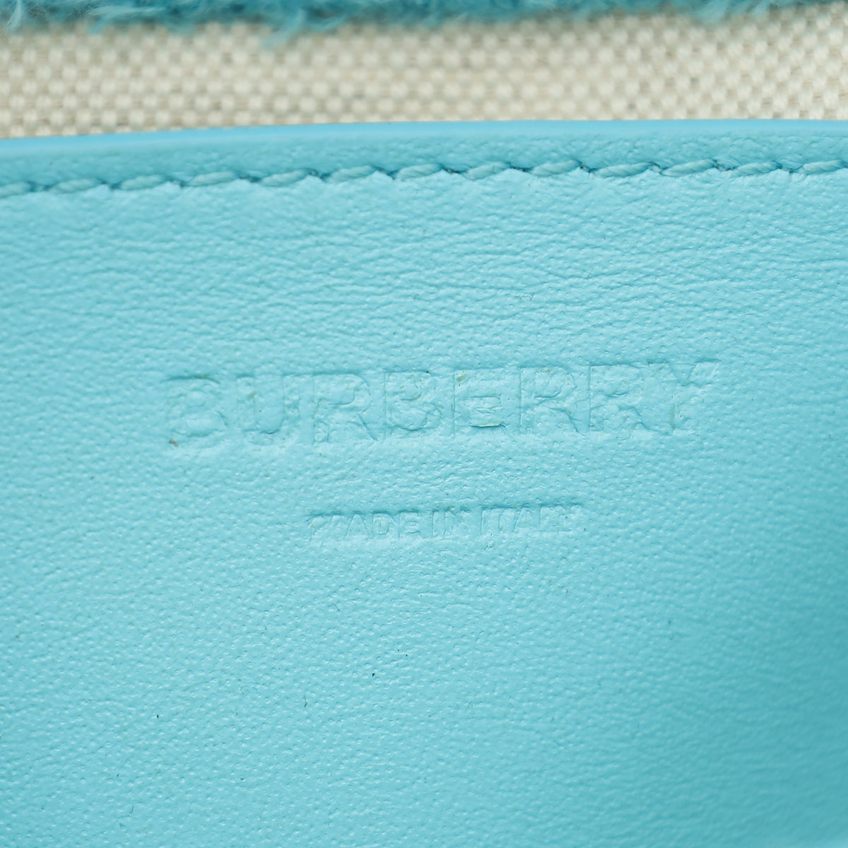 Burberry Vivid Turquoise Quilted Terry Mini Lola Chain Bag