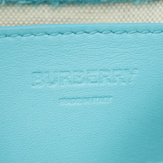 Burberry Vivid Turquoise Quilted Terry Mini Lola Chain Bag