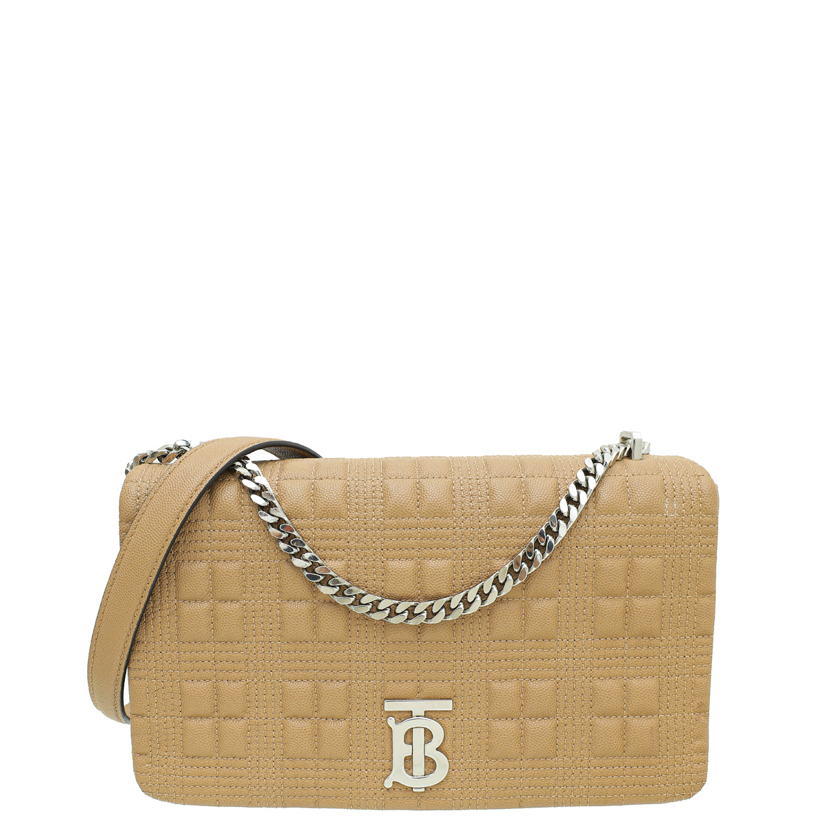 Burberry Camel Quilted Lola Chain Medium Bag-Burberry-THE CLOSET