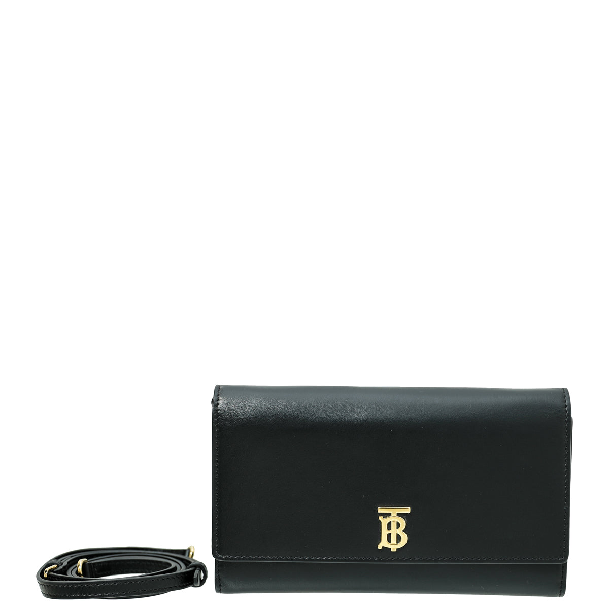 Burberry Black TB Hazelmere Wallet on Strap-Burberry-THE CLOSET