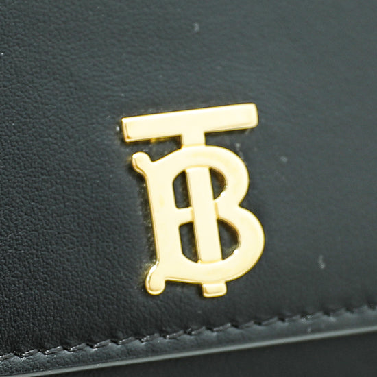 Burberry Black TB Hazelmere Wallet on Strap