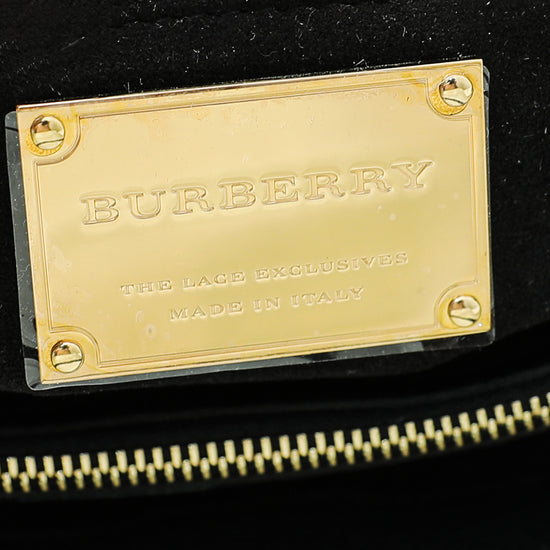 Burberry Bicolor Laser Cut Lace Edition Banner Tote Medium Bag
