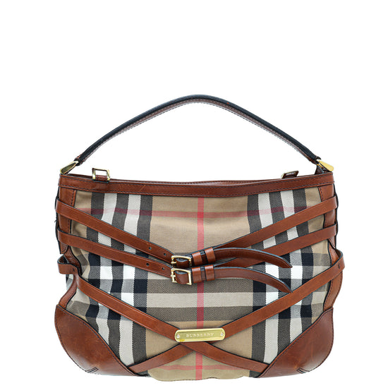 Burberry Brown Bridle Dutton Hobo Bag