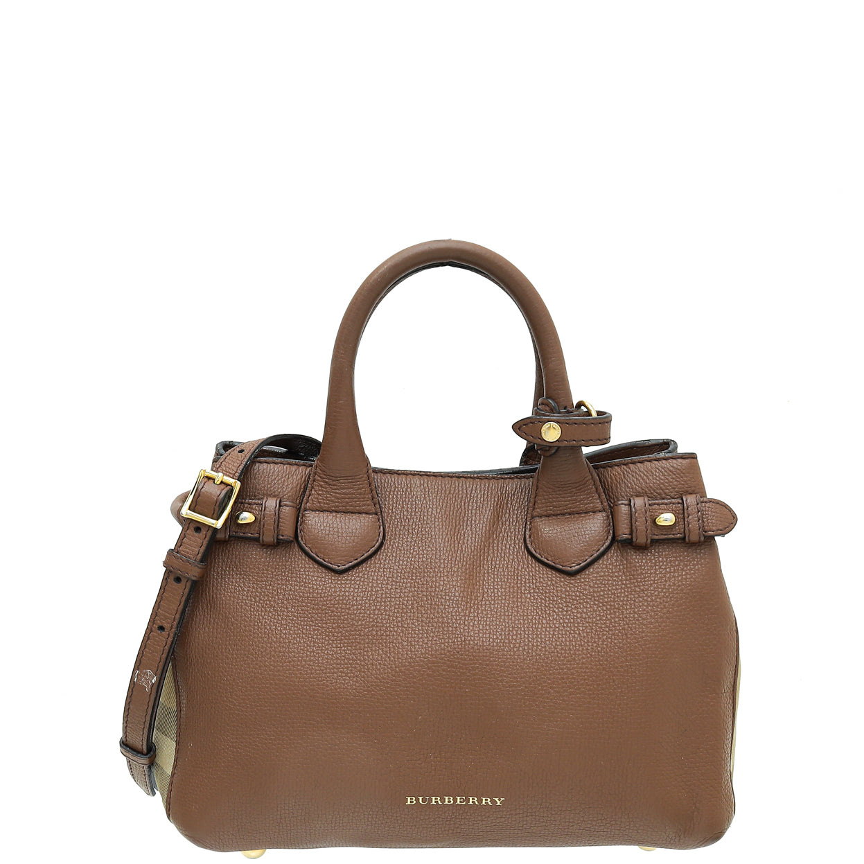 Burberry Brown Banner Tote Small Bag-Burberry-THE CLOSET