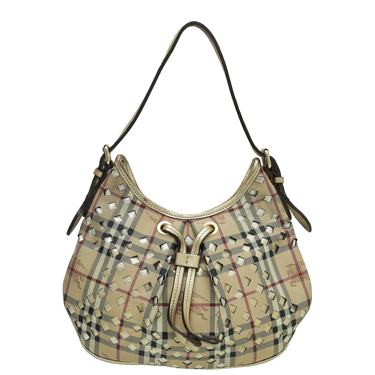 Burberry Bicolor Haymarket Lasercut Hobo Bag-Burberry-THE CLOSET