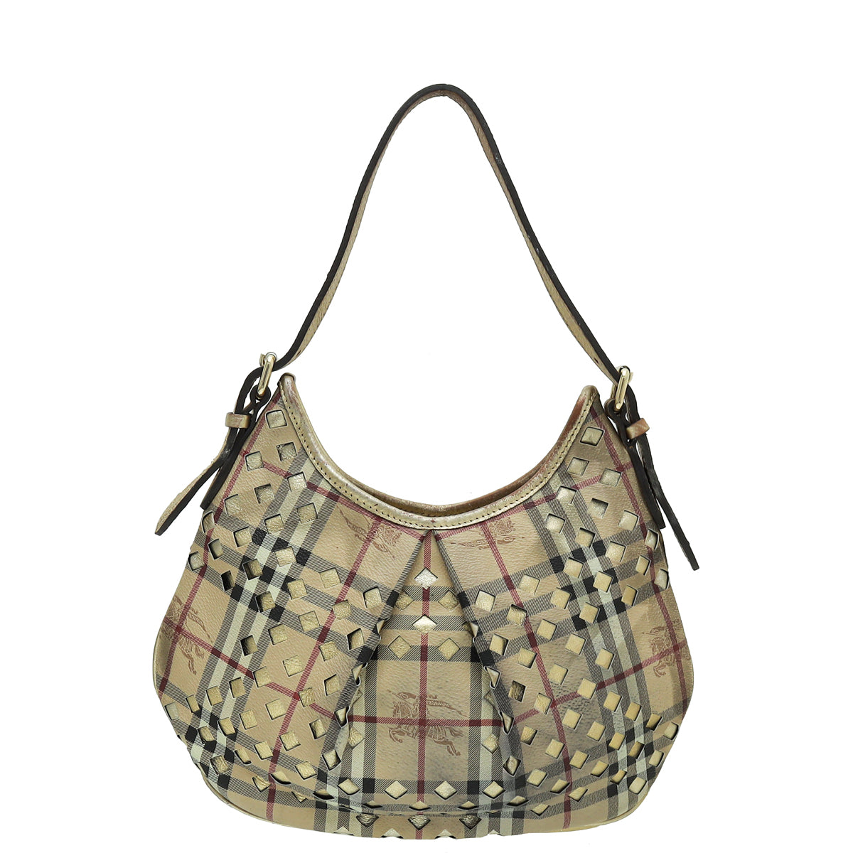 Burberry Bicolor Haymarket Lasercut Hobo Bag-Burberry-THE CLOSET