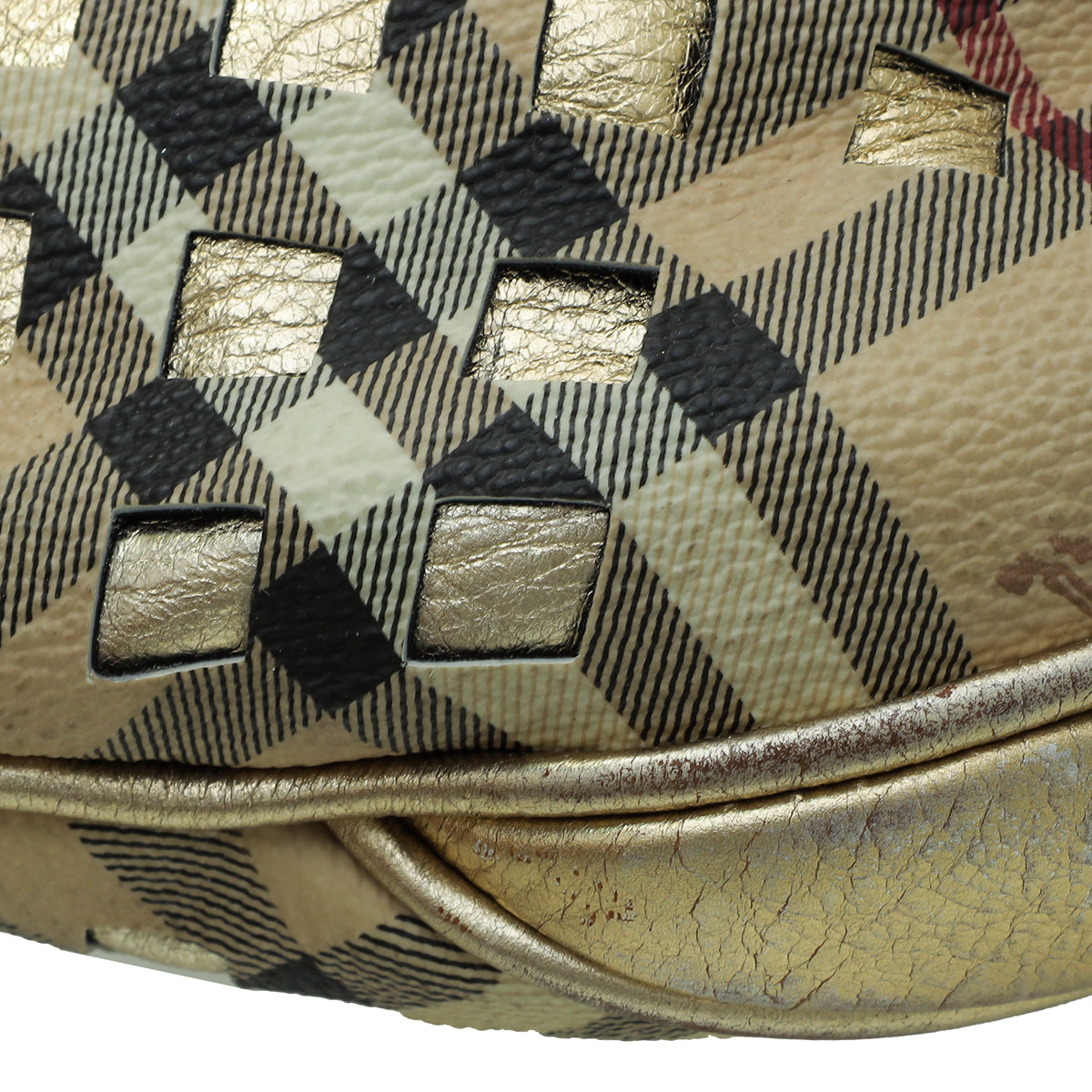 Burberry Bicolor Haymarket Lasercut Hobo Bag