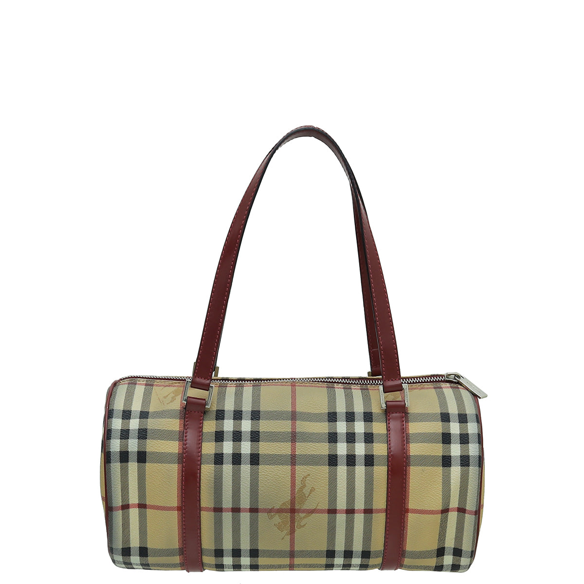 Burberry Bicolor Haymarket Bowling Bag