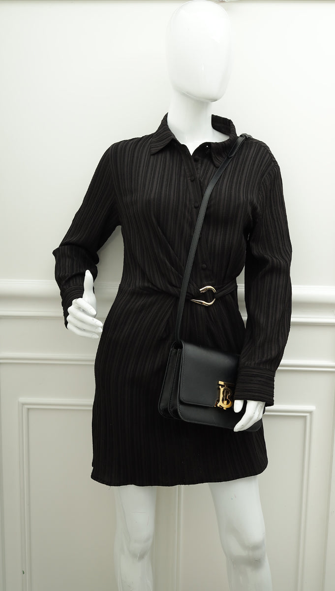 Burberry Black TB Logo Small Flap Bag-Burberry-THE CLOSET