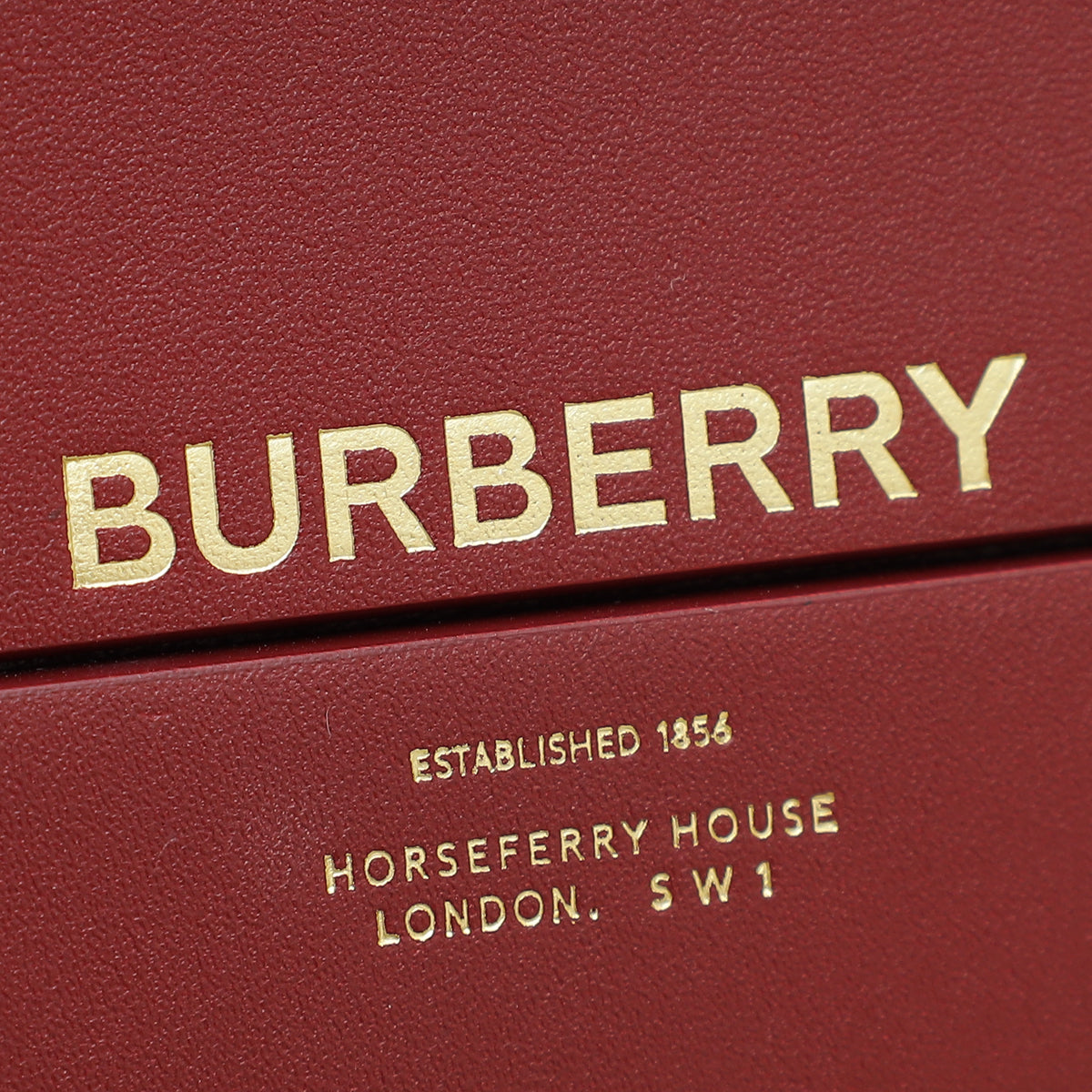 Burberry Burgundy Embossed Logo Wallet on Chain