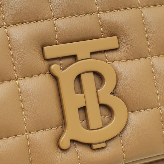 Burberry Nude Quilted Lola Flap Small Bag