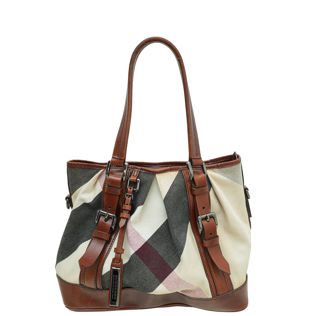 Burberry Tricolor Mega Check Lowry Tote Bag-Burberry-THE CLOSET