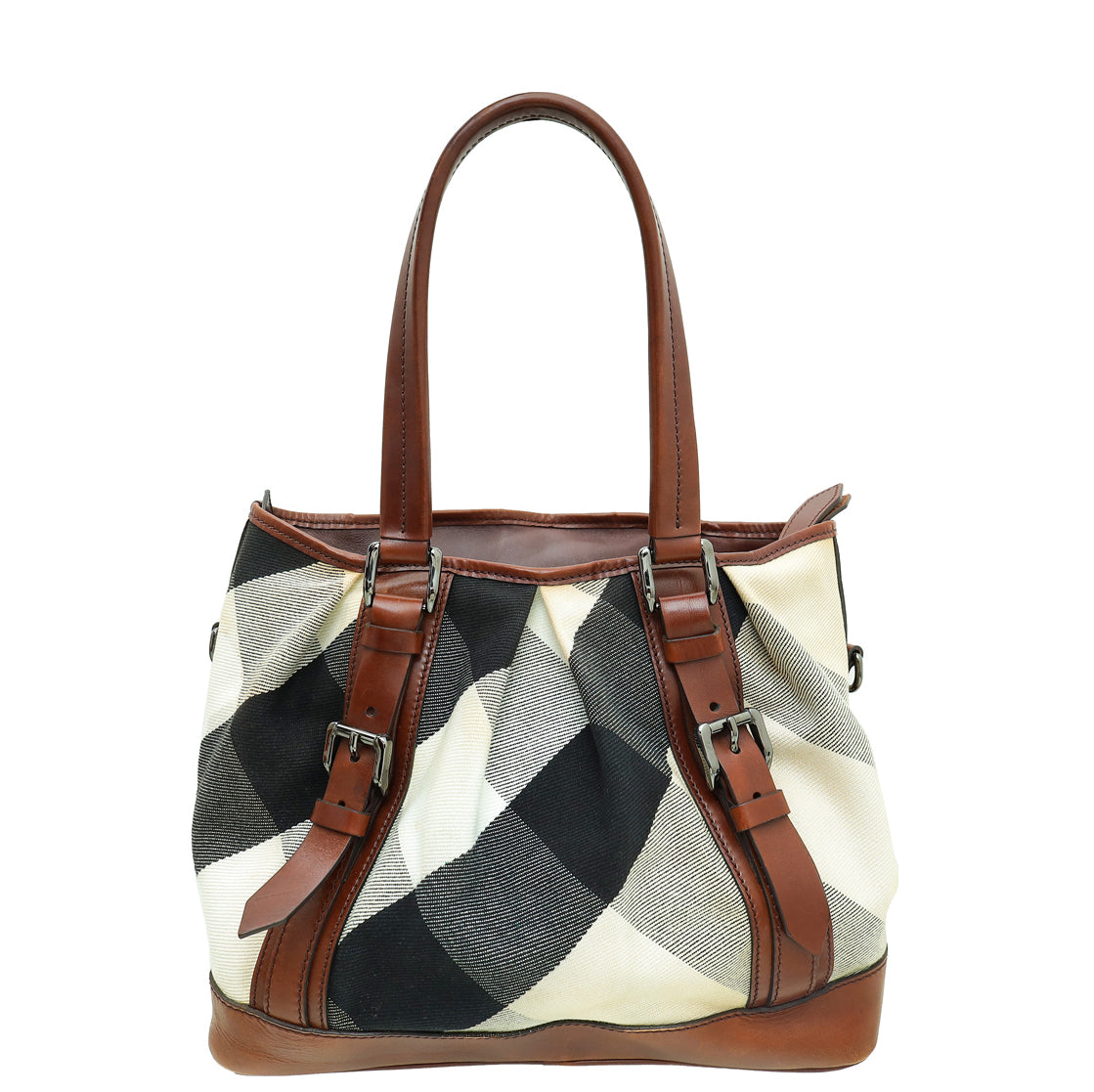 Burberry Tricolor Mega Check Lowry Tote Bag-Burberry-THE CLOSET