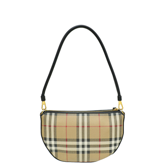 Burberry Black Olympia Checked Pouch Bag