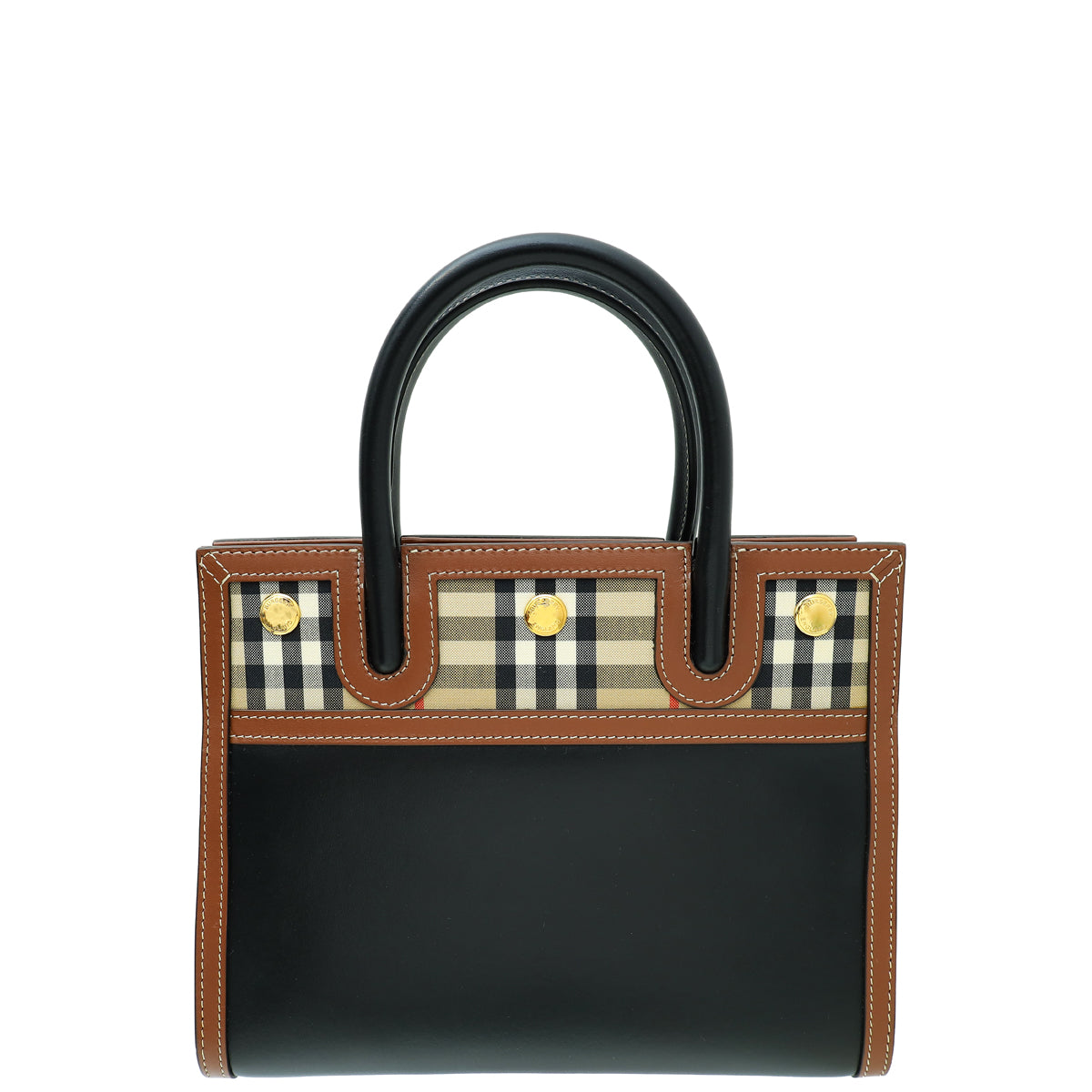 Burberry Tricolor Vintage Check Baby Title Double Handle Tote Bag-Burberry-THE CLOSET