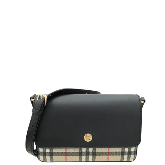 Burberry Bicolor Vintage Check Hampshire Crossbody Bag