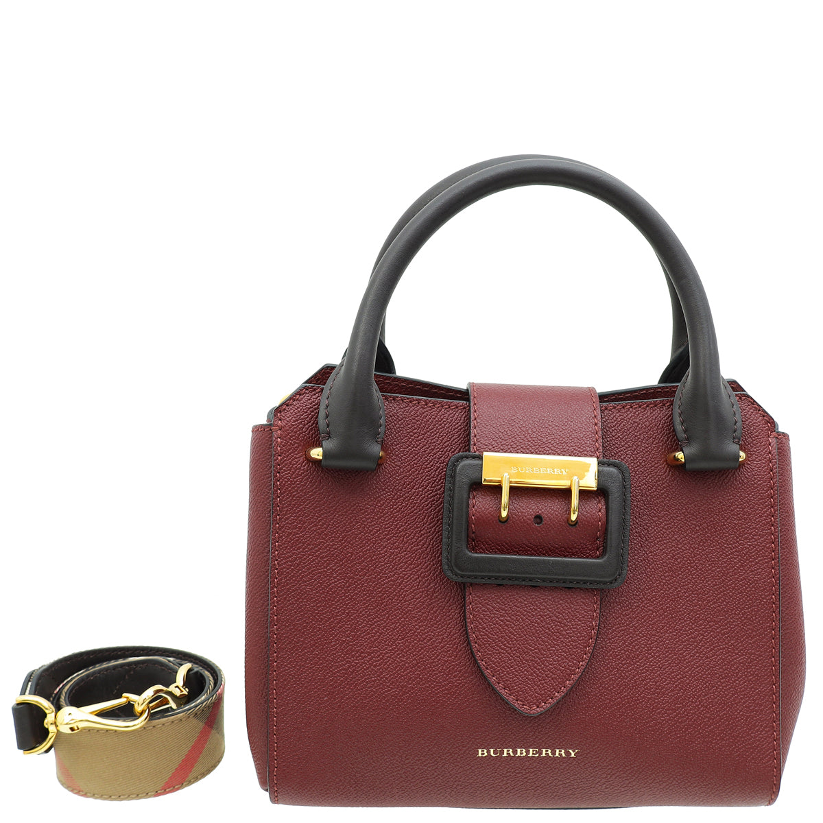 Burberry Bicolor Buckle Tote Small Bag-Burberry-THE CLOSET