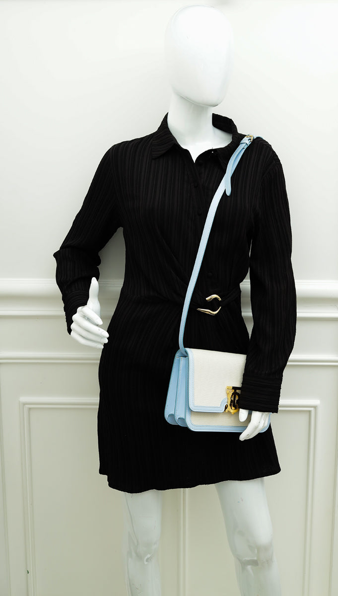 Burberry Bicolor TB Logo Small Flap Bag-Burberry-THE CLOSET