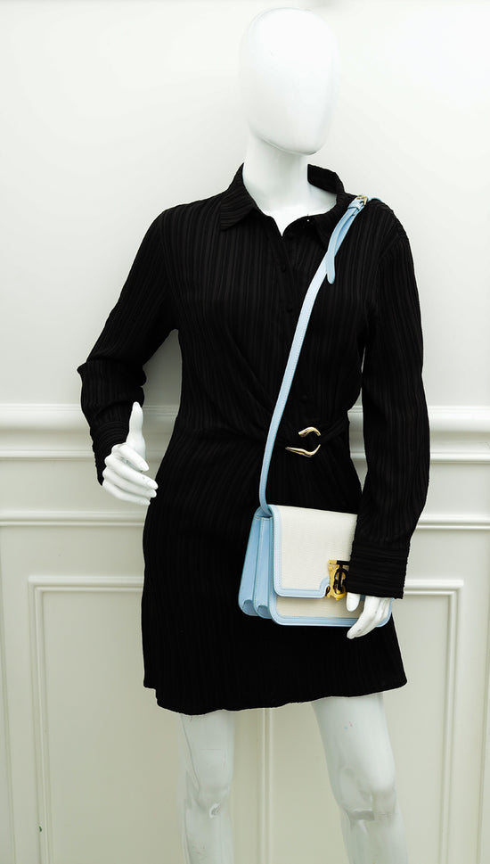 Burberry Bicolor TB Logo Small Flap Bag-Burberry-THE CLOSET