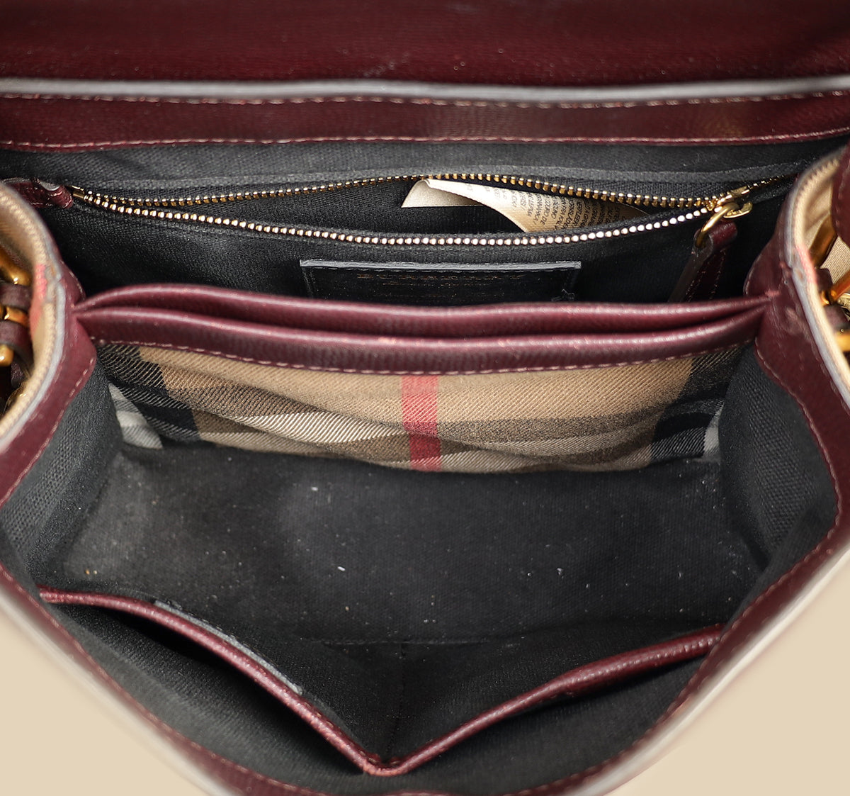 Burberry Burgundy Camberley Top Handle Bag