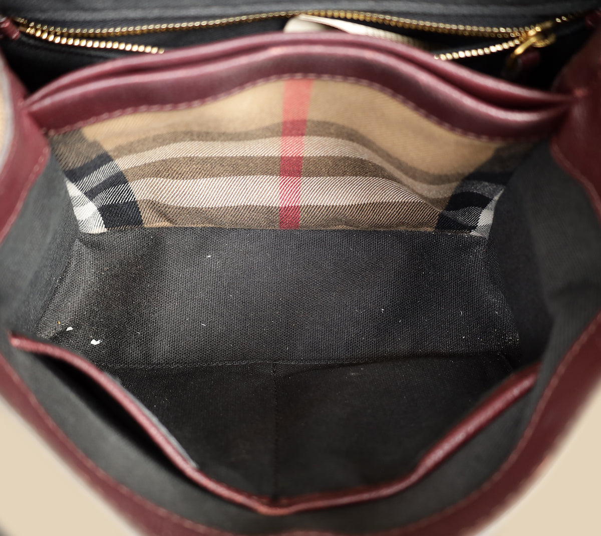 Burberry Burgundy Camberley Top Handle Bag