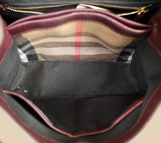 Burberry Burgundy Camberley Top Handle Bag