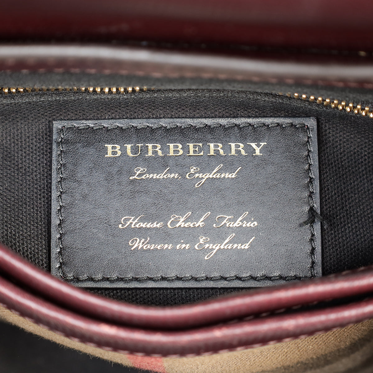 Burberry Burgundy Camberley Top Handle Bag