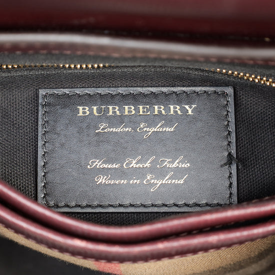 Burberry Burgundy Camberley Top Handle Bag