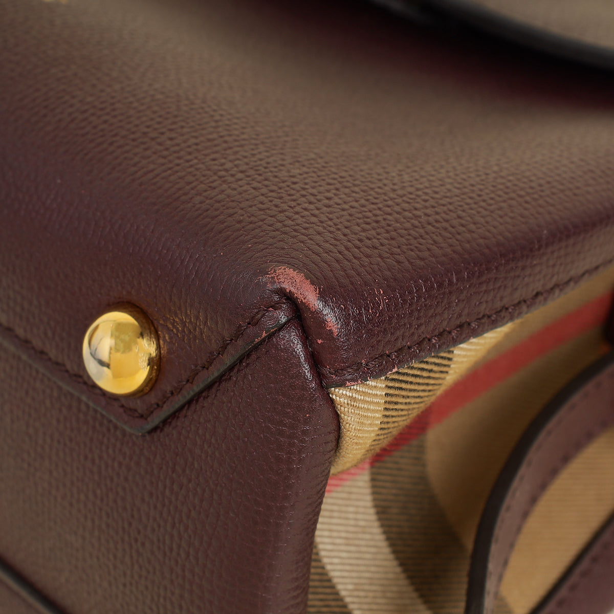 Burberry Burgundy Camberley Top Handle Bag