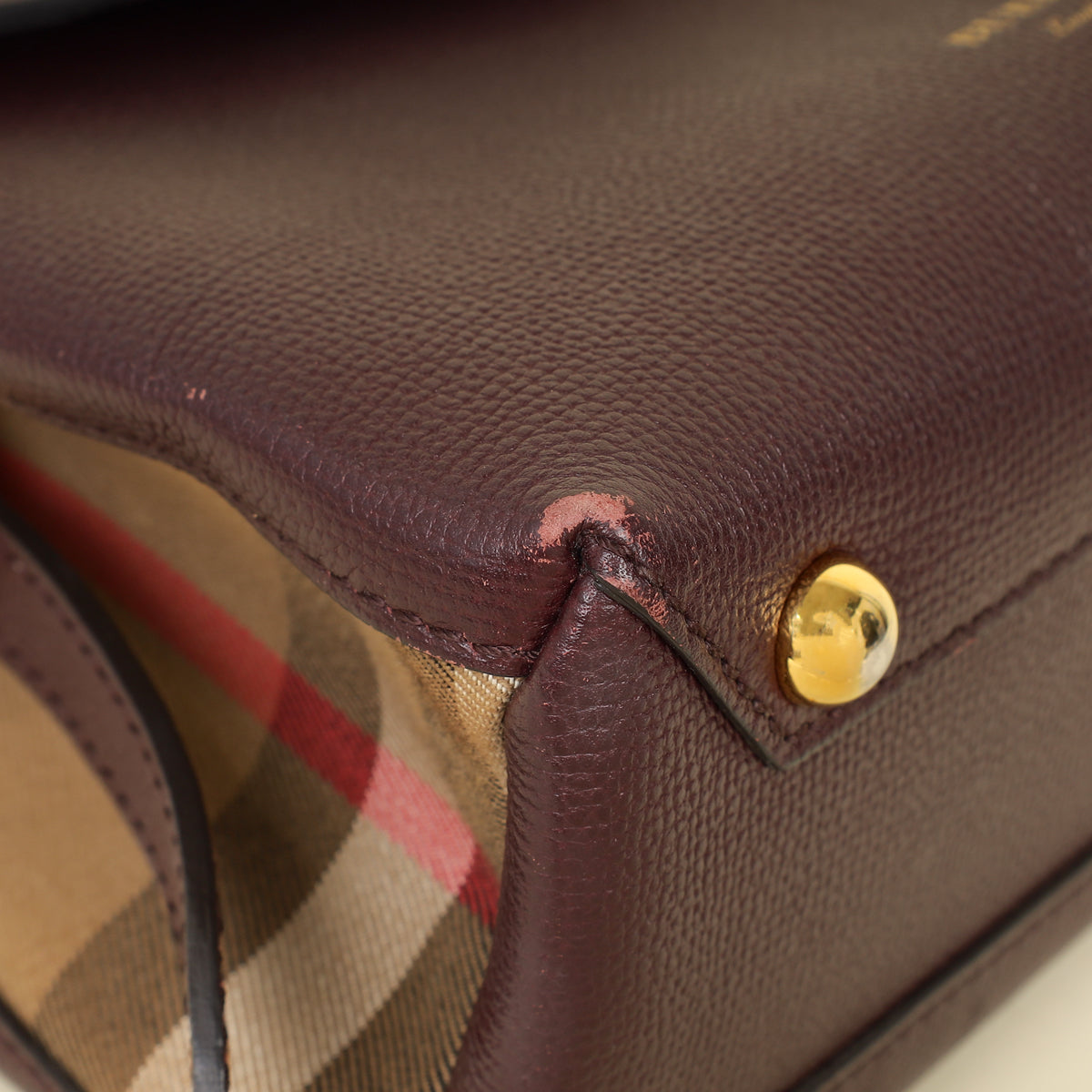 Burberry Burgundy Camberley Top Handle Bag
