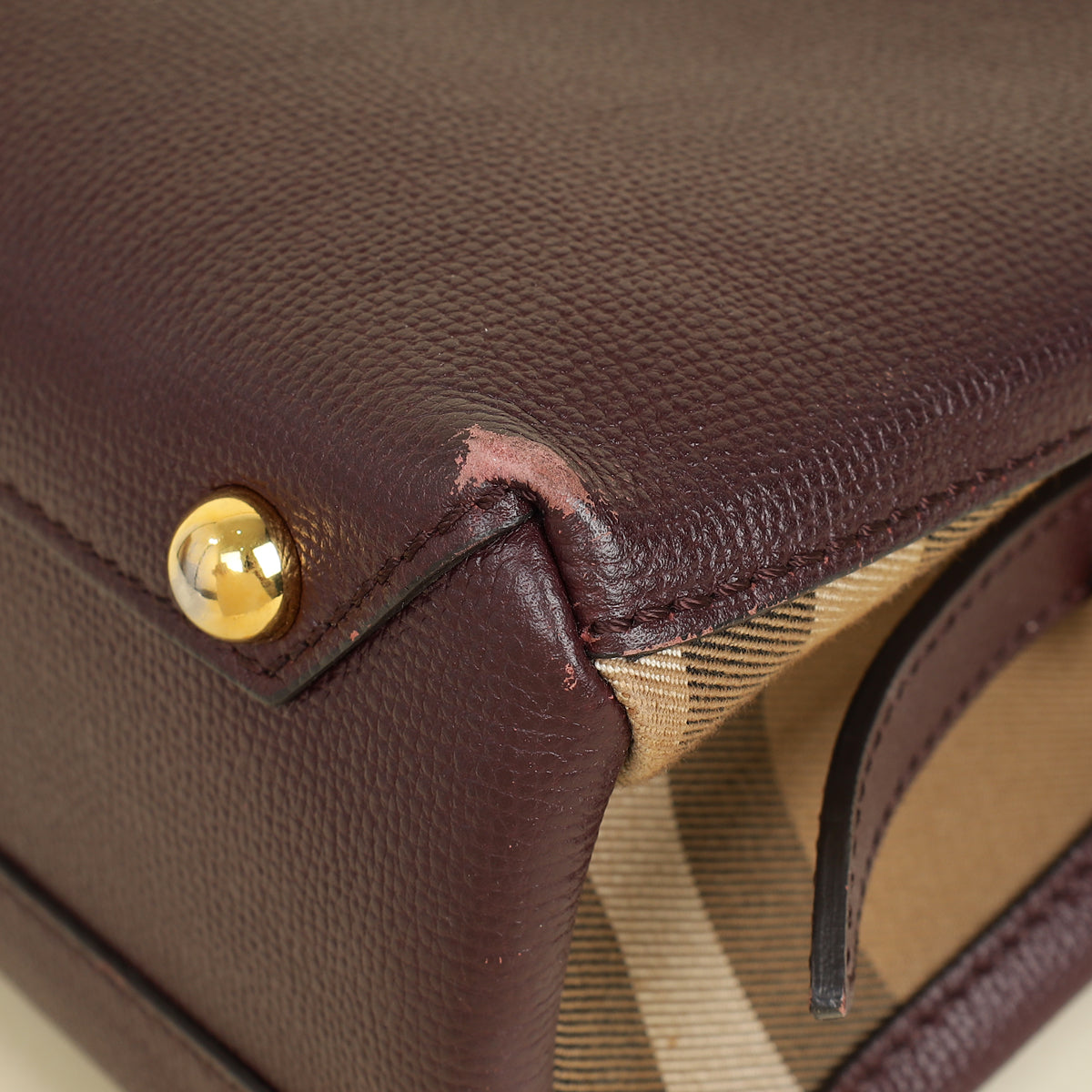 Burberry Burgundy Camberley Top Handle Bag