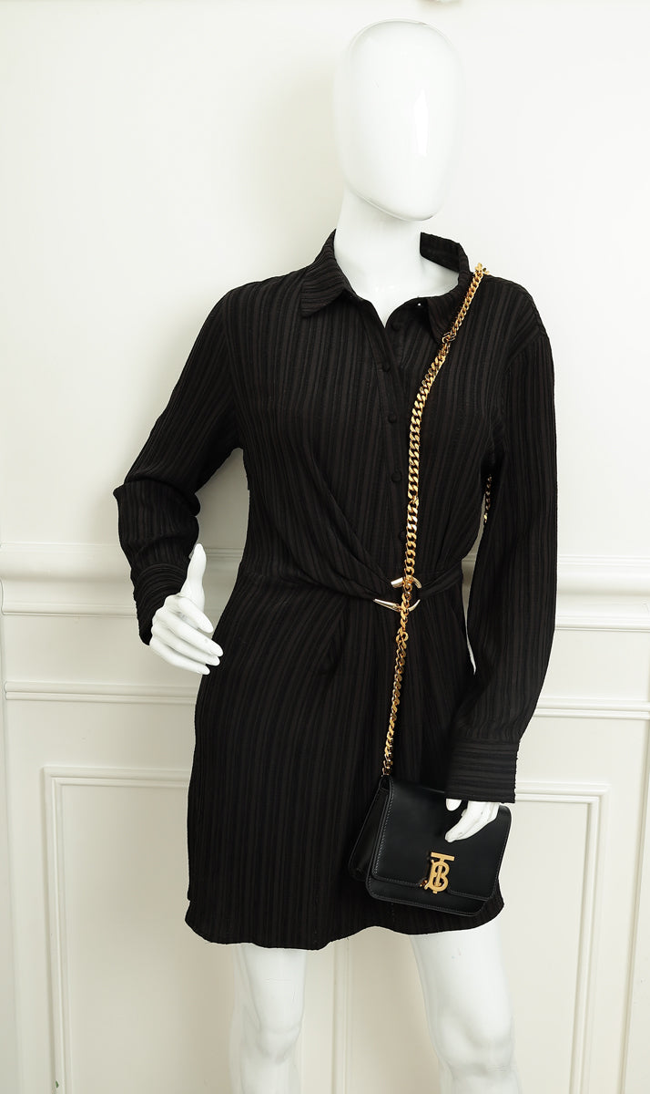 Burberry Black TB Logo Chain Belt Bag-Burberry-THE CLOSET