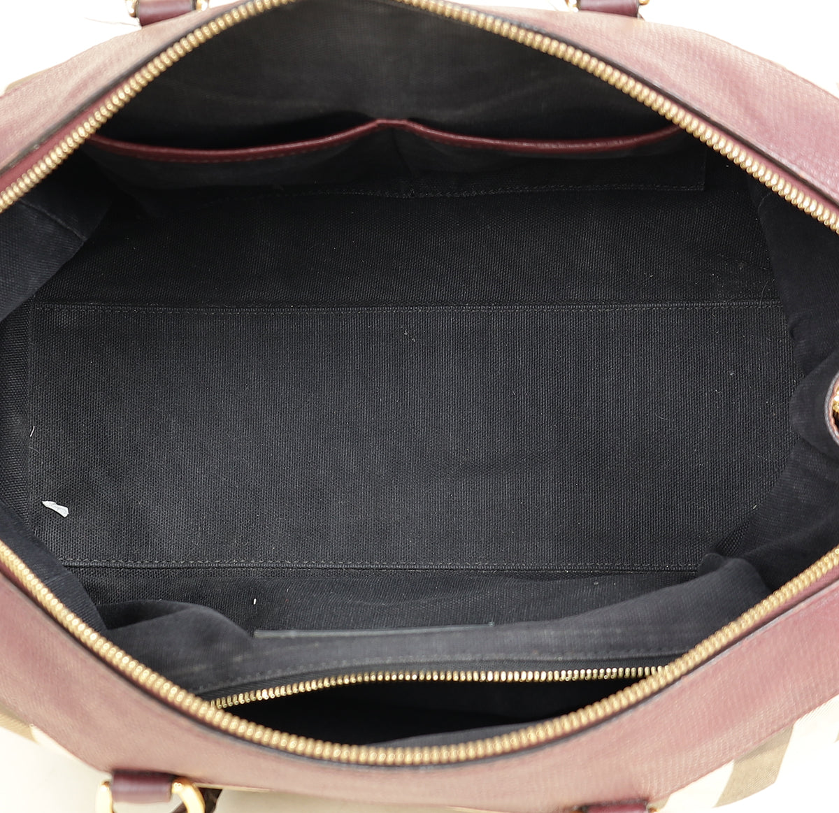 Burberry Burgundy Nova Check Alchester Bowler Bag