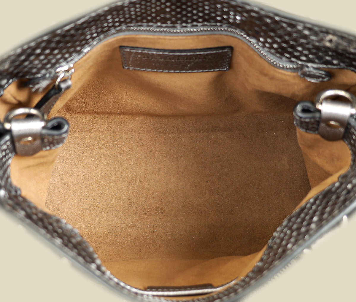 Burberry Metallic Silver Small Buckle Tote Bag