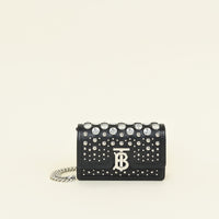 Burberry Black TB Logo Studded Mini Chain Bag
