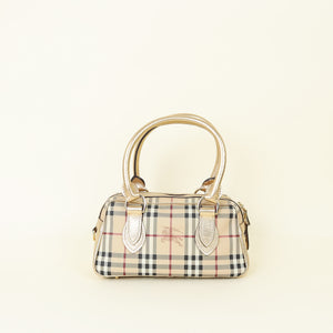 Burberry Tricolor Haymarket Check Boston Bag
