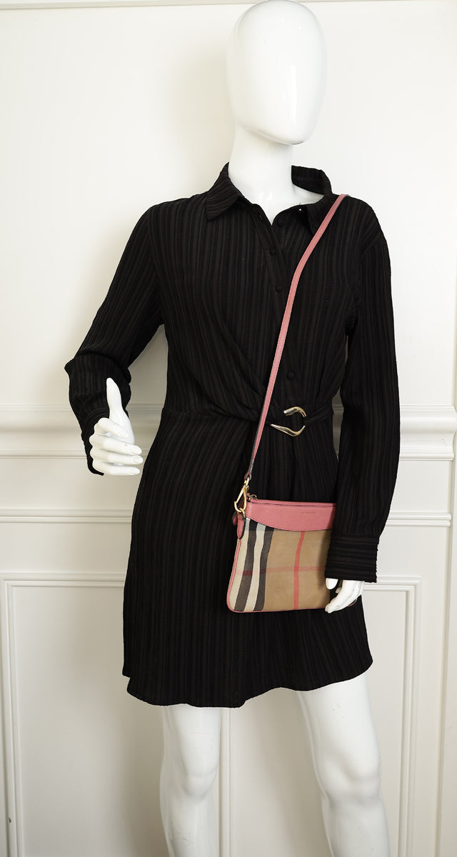 Burberry Bicolor House Check Derby Peyton Crossbody Bag