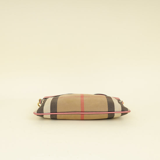 Burberry Bicolor House Check Derby Peyton Crossbody Bag