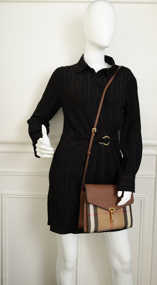 Burberry Brown House Check Macken Crossbody Bag