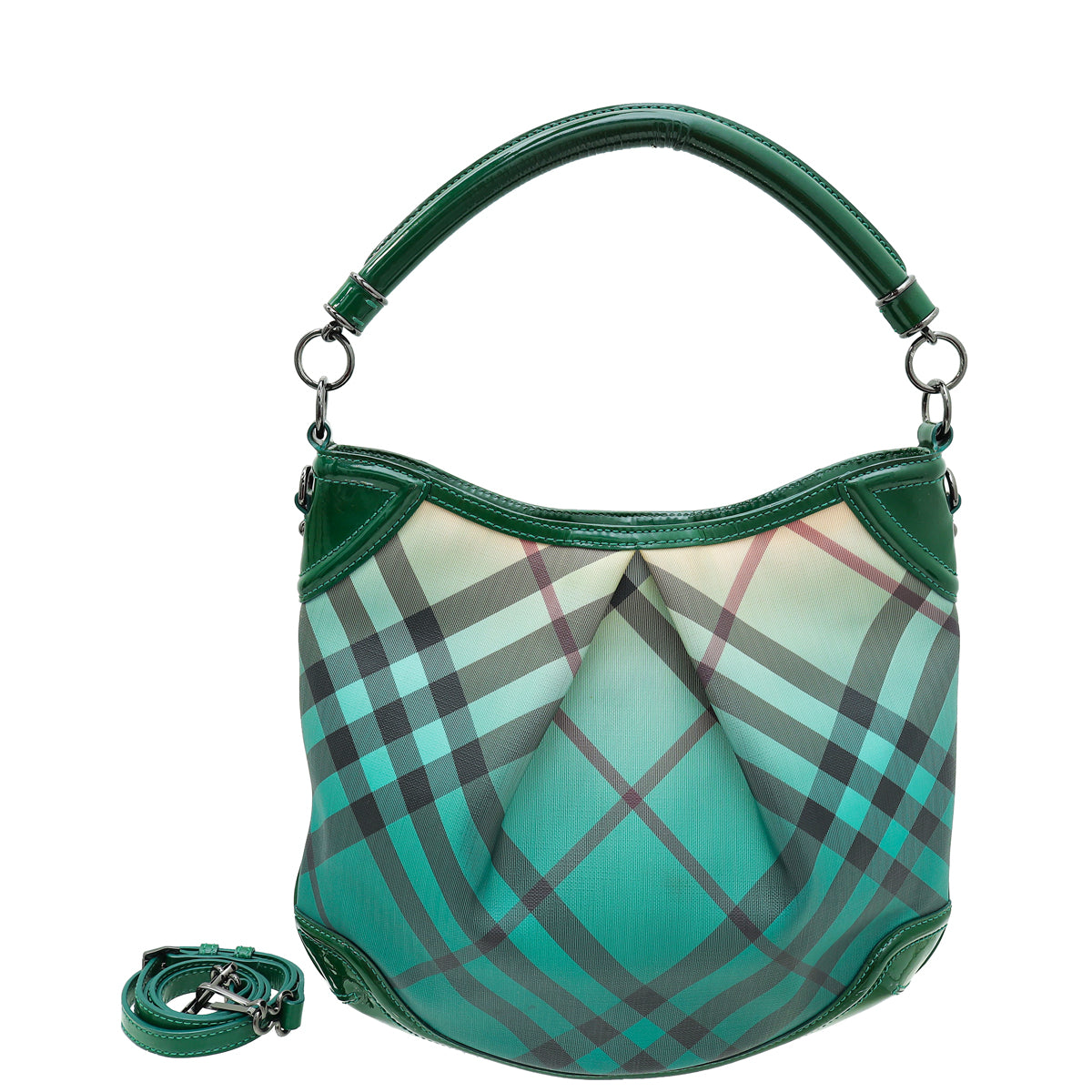 Burberry Green Novacheck Ombre Hobo Bag-Burberry-THE CLOSET