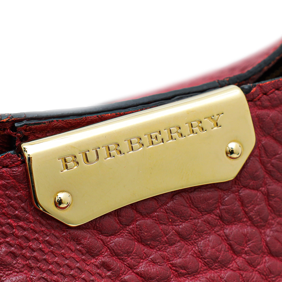 Burberry Red Embossed Check Small Canterbury Tote Bag