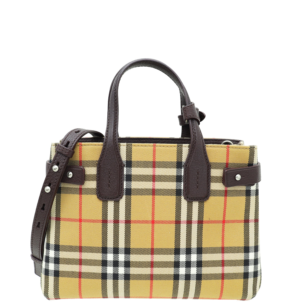 Burberry Bicolor Haymarket Banner Small Tote Bag-Burberry-THE CLOSET
