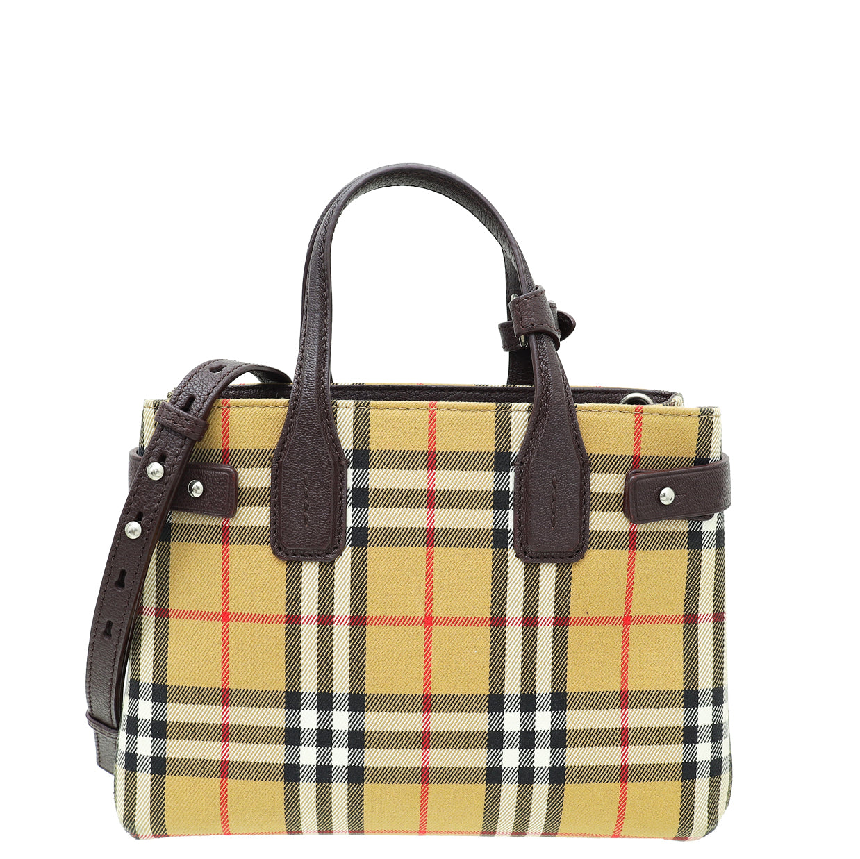 Burberry Bicolor Haymarket Banner Small Tote Bag