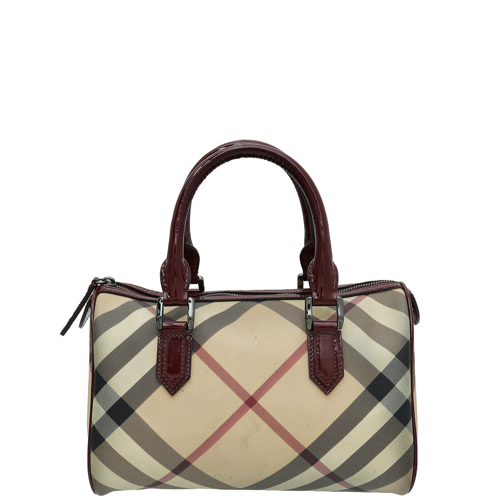 Burberry Burgundy Nova Check Boston Bag – THE CLOSET