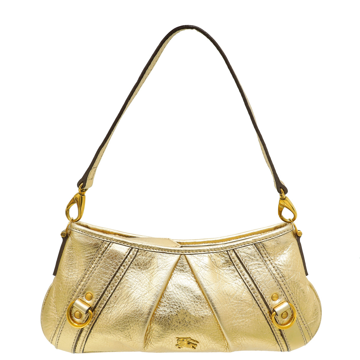 Burberry Metallic Gold Pleated Shoulder Bag-Burberry-THE CLOSET