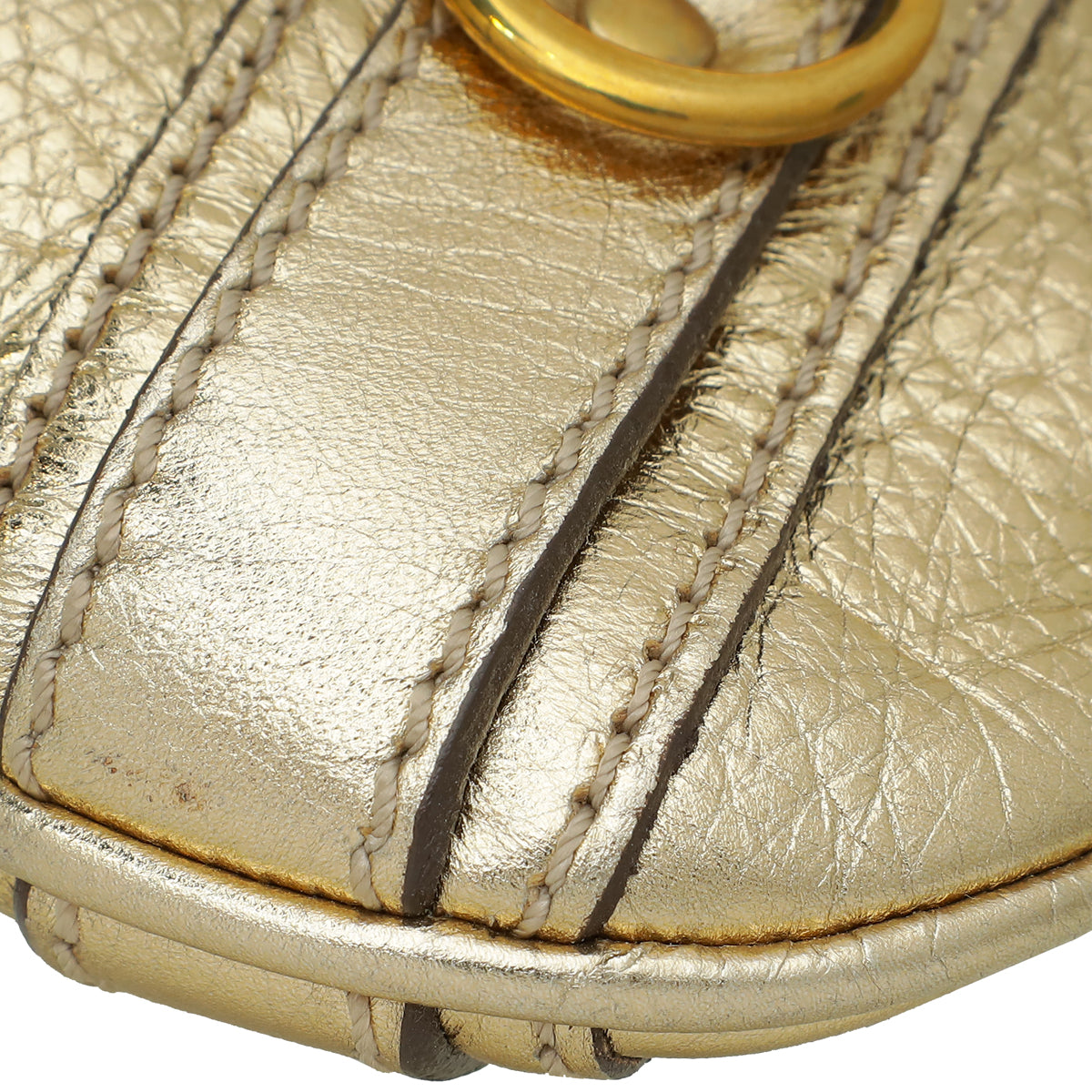 Burberry Metallic Gold Pleated Shoulder Bag