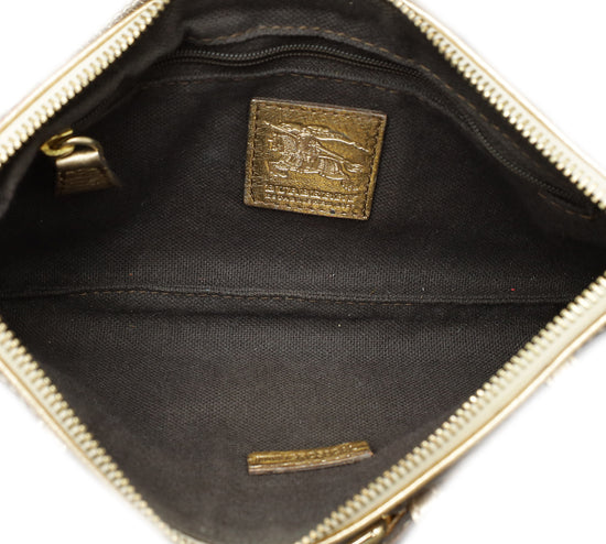 Burberry Bicolor Haymarket Pochette Bag
