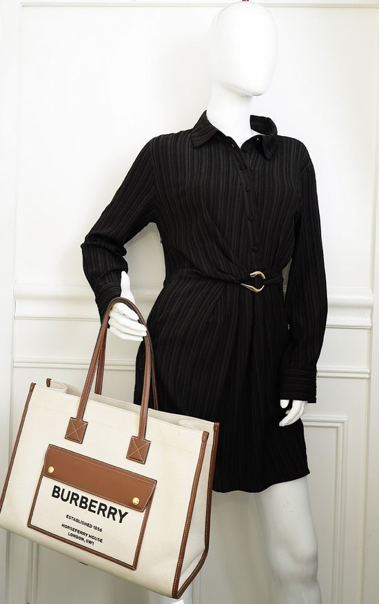 Burberry Bicolor Freya Medium Tote Bag