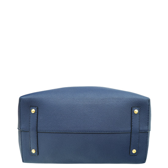 Burberry Blue/White Pebbled Leather Small Belt Bag